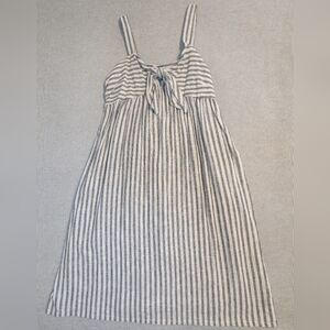 Who What Wear Gray Striped Dress